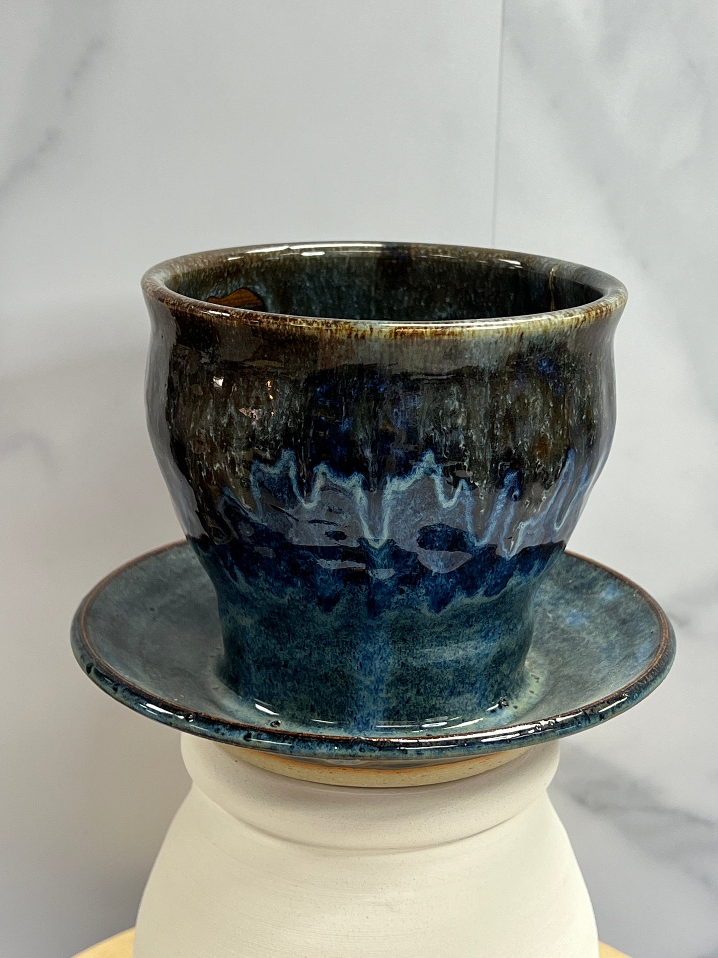 Planter Pot with Tray - 20oz - Rocky Patch Signature Glaze