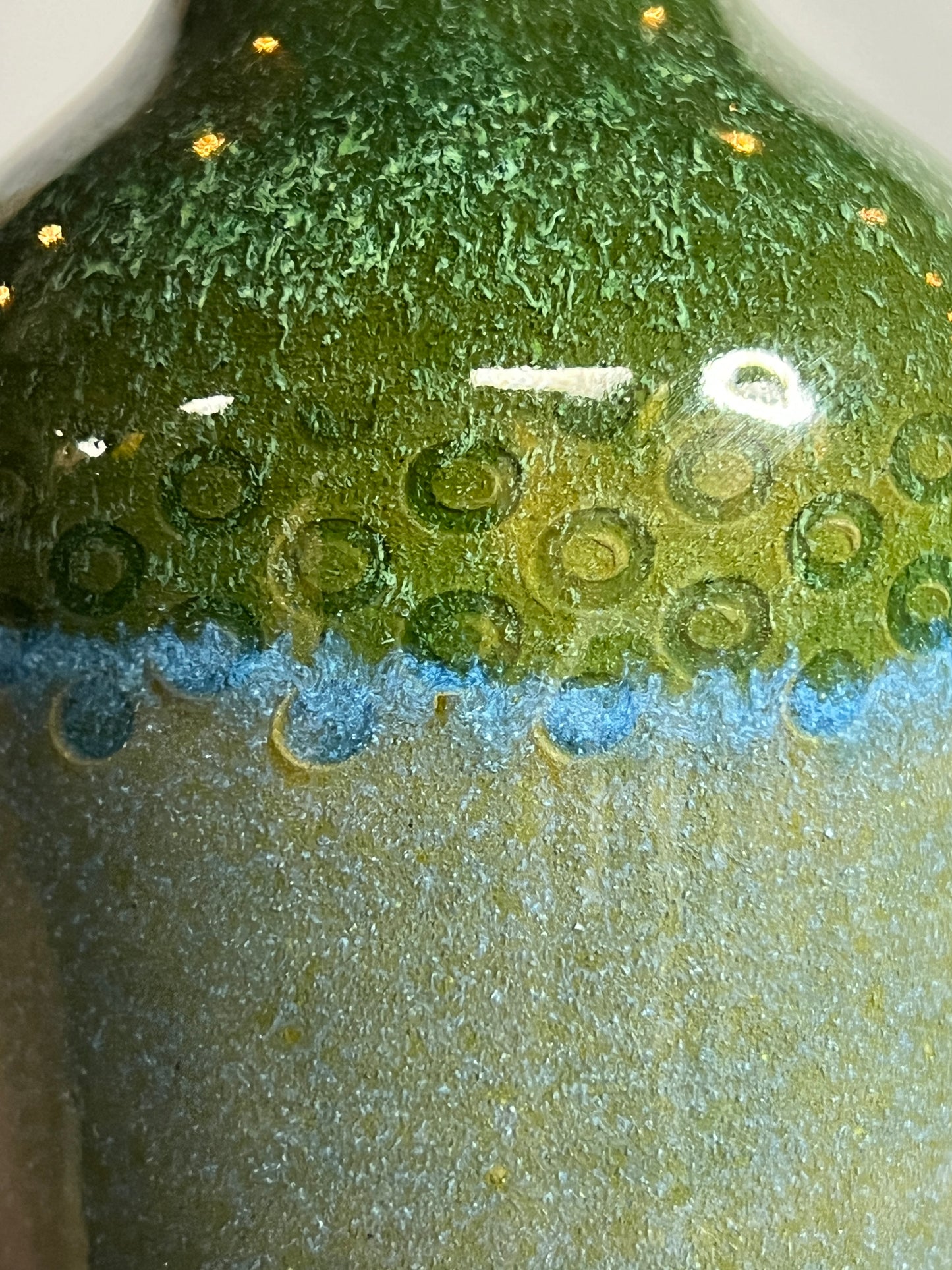 Bud Vase - 10oz - AP Blue and Green Glaze