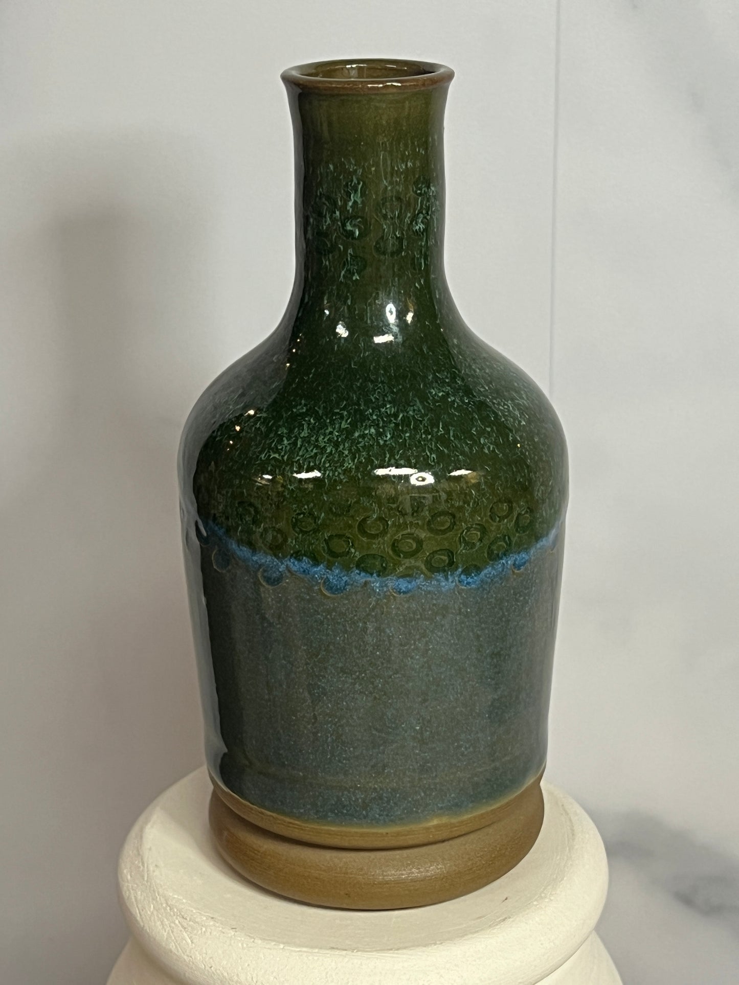 Bud Vase - 10oz - AP Blue and Green Glaze