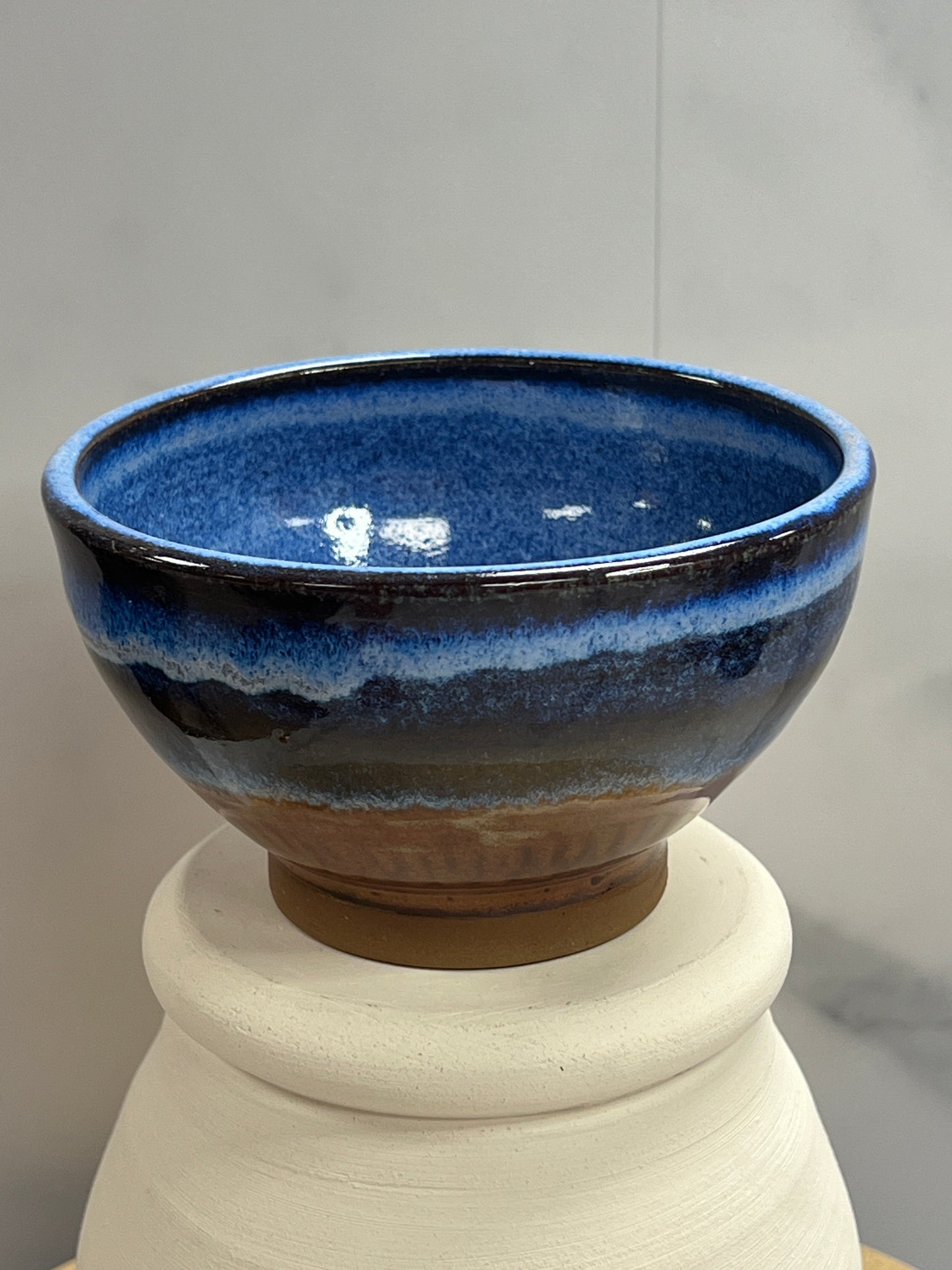 Soup Bowl - 18oz - AP Blue and Brown Glaze