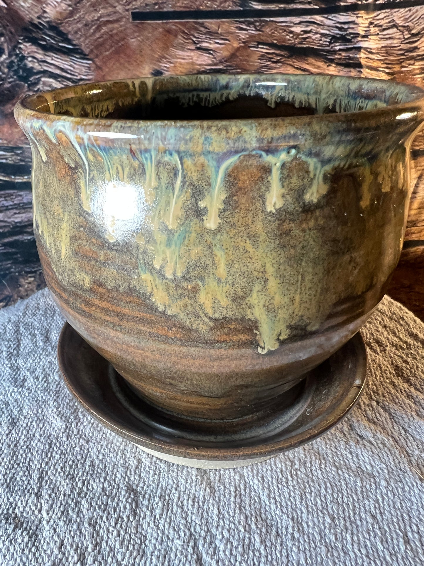 Planter Pot with Attached Tray