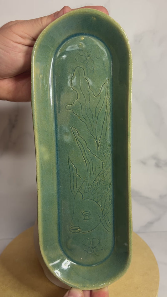 Sushi Plate - Celadon Glaze